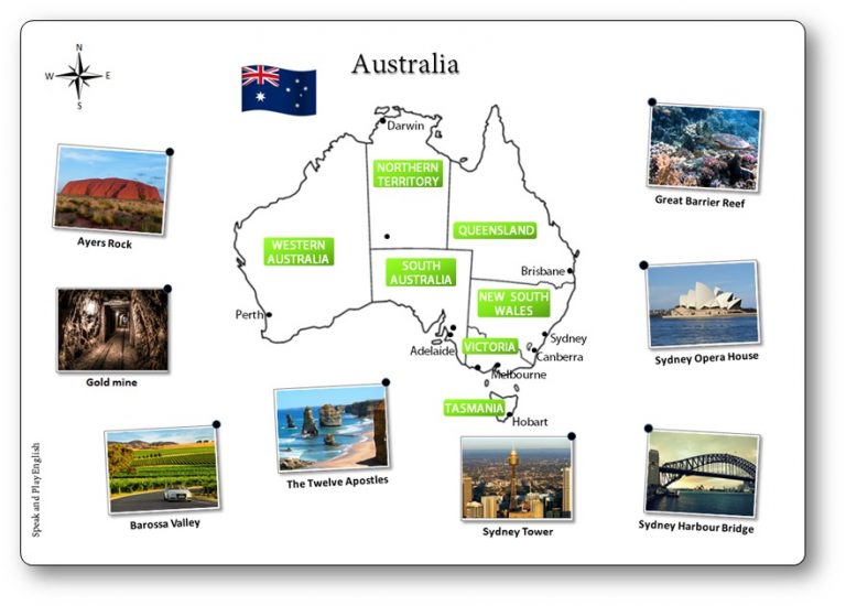 Carte de l'Australie illustrée : connaître la géographie australienne