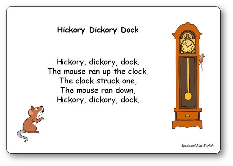 Paroles de la comptine Hickory Dickory Dock