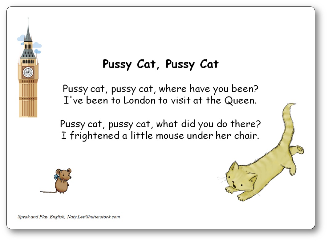 Pussy Cat Pussy Cat Where Have You Been, comptine pussy cat