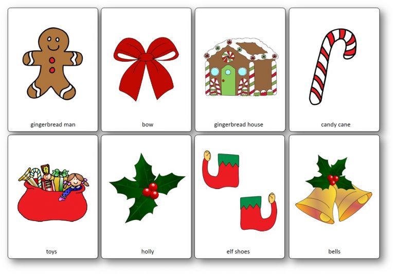 Flashcards sur le thème de Noël en anglais - Flashcards Noël Cycle 2 et 3
