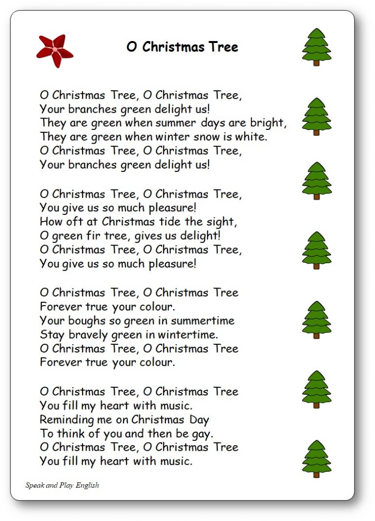 O Christmas Tree Paroles de la chanson de Noël en anglais et en français