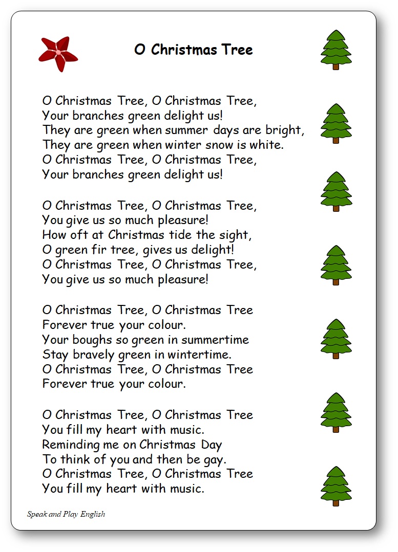 O Christmas Tree Paroles de la chanson de Noël en anglais et en français