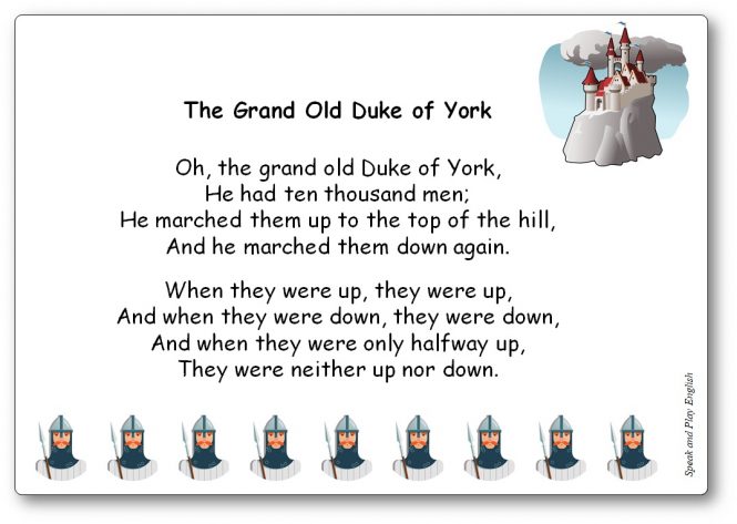 The-Grand-Duke-of-York-comptine-Royaume-Uni The Grand Old Duke of York comptine du Royaume-Uni en anglais et en français