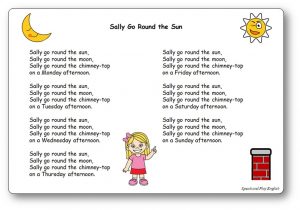 Chanson jours semaine anglais Sally Go Round The Sun
