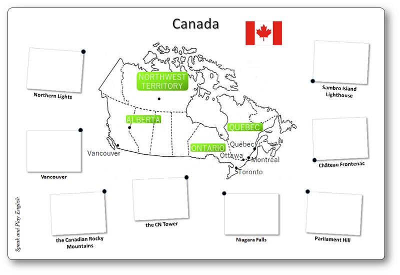 Carte du Canada à completer