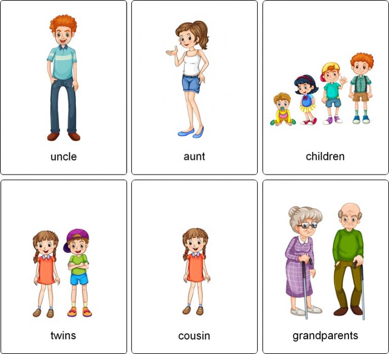 Flashcards sur le vocabulaire de la famille en anglais Imagier Family Members cycle 2 et cycle 3