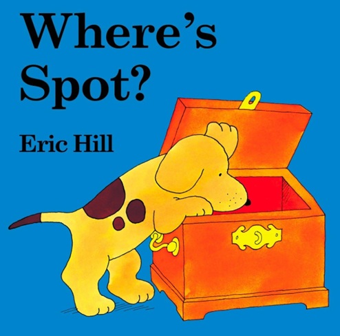 Couverture de l’album « Where’s Spot? » d’Eric Hill, livre jeunesse en anglais pour initier les élèves du primaire.